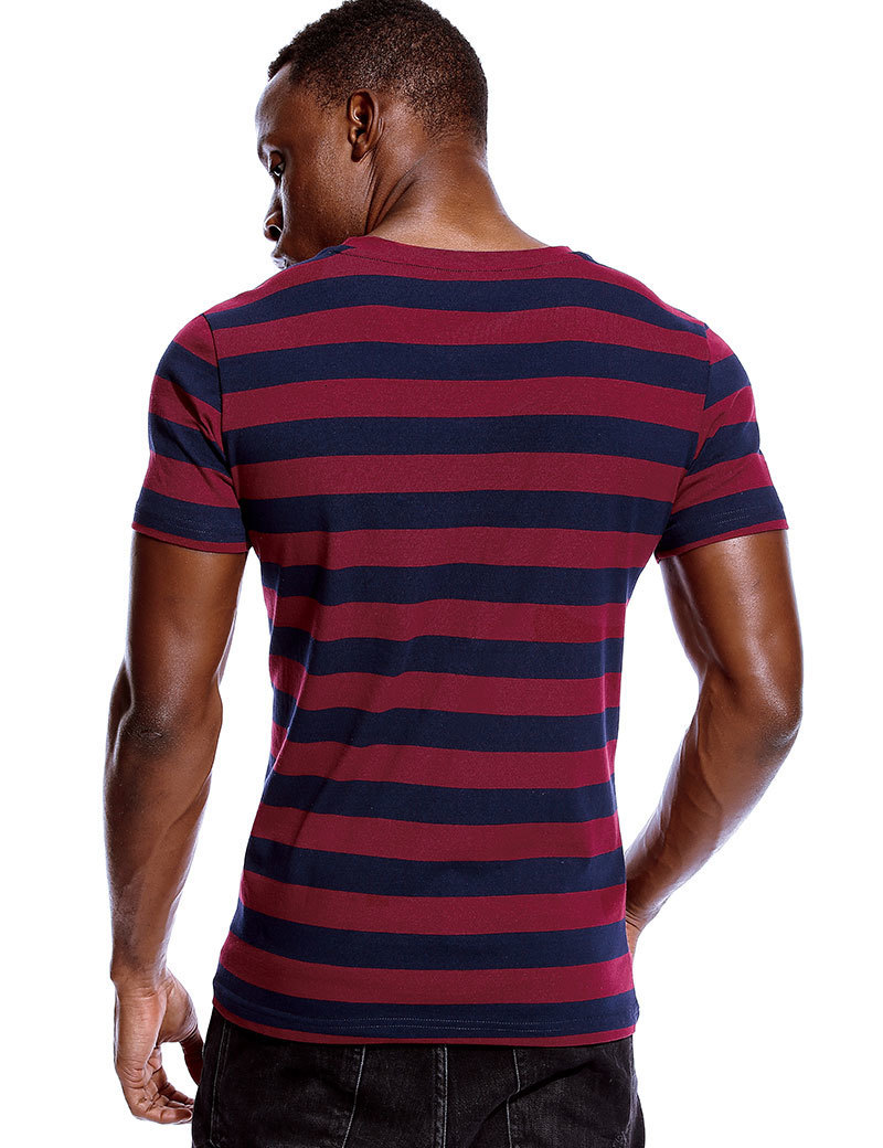 Men's T-Shirts Striped T Shirt for Men Even Stripe Shirt Male Top Tees Black and White Blue Short Sleeve O Neck Cotton TShirts Unisex 230426