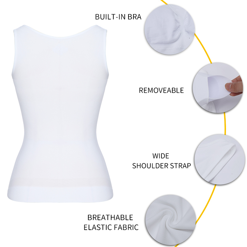 Waist Tummy Shaper Padded wear Compression Camisole Body Woman Control Tank Tops Slimming s Trainer Corset Slim Vest 230425