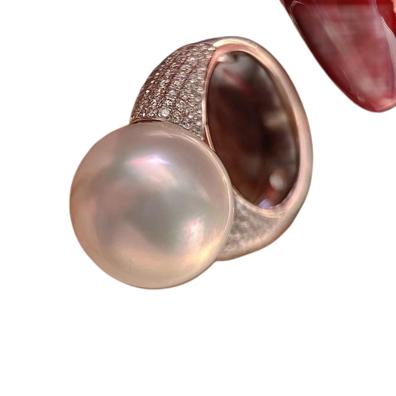 2023 Choucong Brand Wedding Rings Simple Fashion Jewelry Sterling Sier Large Pearl Pave Cubic Zircon CZ Dia Eternity Open Adjustable Women Ring Gift