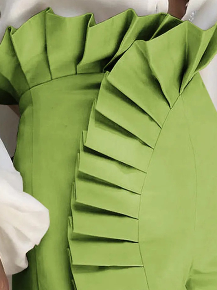 Women's Short's Bottom Ruffle Hem Shorts Pleated High Waist Solid 2023 Fashion Pant Elegant Summer Casual Female Clothing Outfits 230426