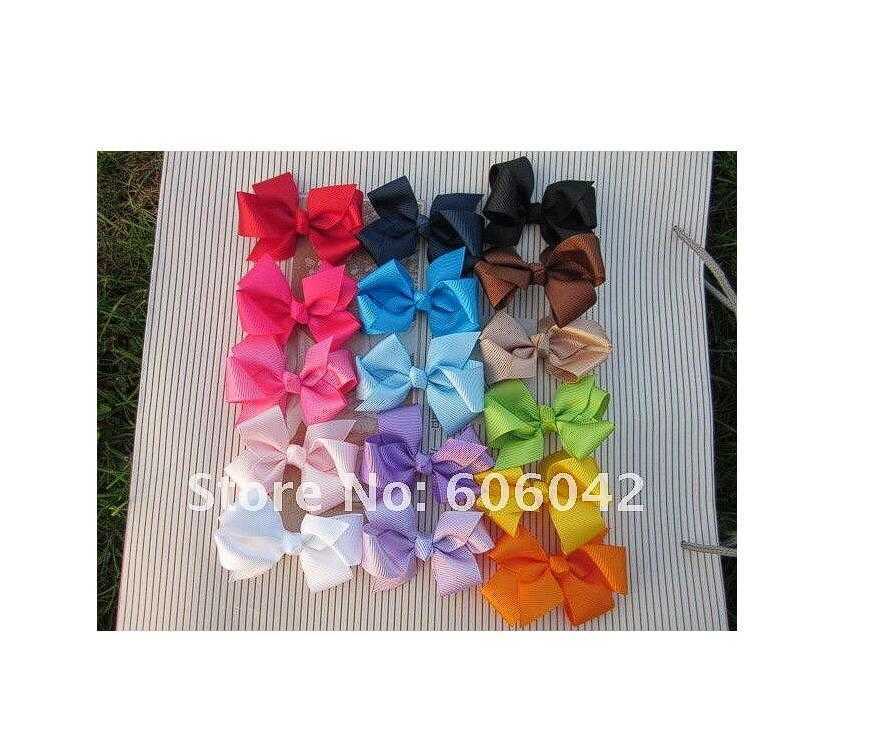 50pcs Lot 3.3-3.5 Baby Ribbon Bows With Clip Grosgrain Hairclips,Hairclips Girls Hair Accessorie