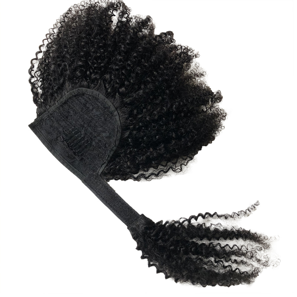Brazilian Human Ponytails Virgin Hair Extensions Magic Sticker Ponytail 8-24Inch Natural Color 75-100G