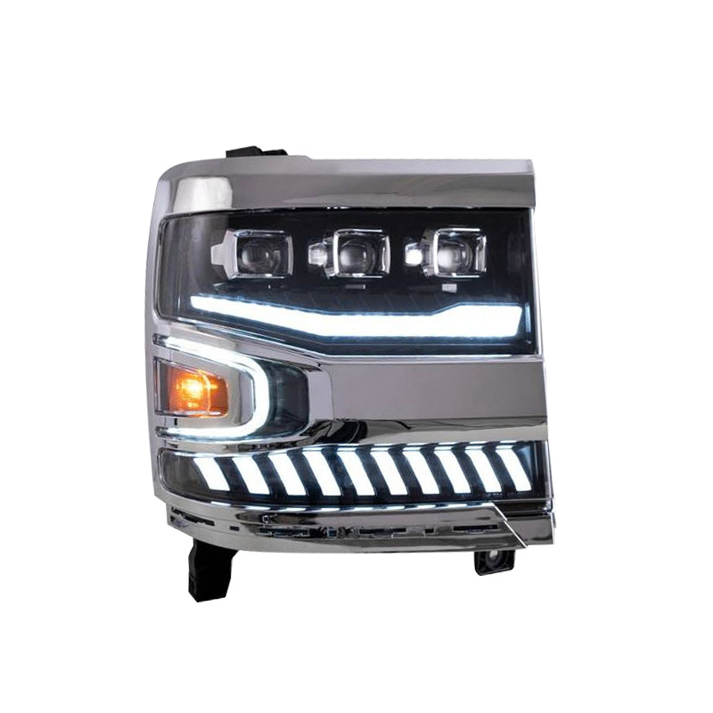 LED Bifocal Lens Headlights for Silverado 1500 20 16-20 18 Upgrade Car Front Running Lights High Beam Signal Headlamp