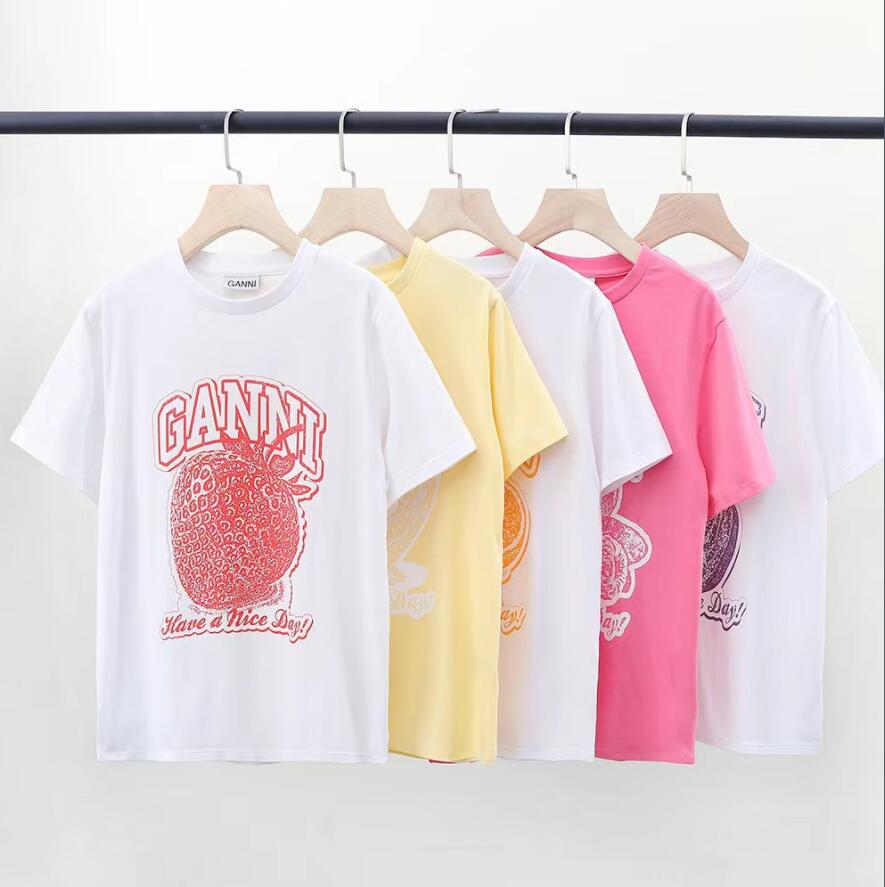Ganni Women's t shirt Designer Shirts Women's Casual white Top Beach Versatile Fruit Print Loose Fashion Women's Short Sleeve t shirt tees tops for women
Ganni Women's t shirt Designer Shirts Women's Casual white Top Beach Versatile Fruit Print Loose Fashion Women's Short Sleeve t shirt tees tops for women