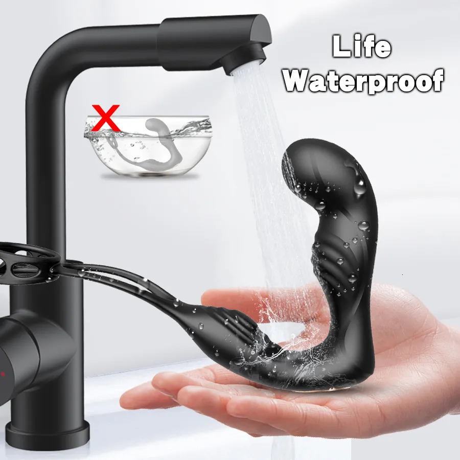 Vibrators Male Prostate Massage Vibrator Double Ring Anal Plug Silicone Delay Ejaculation Masturbator Adult Sex Toys for Men 231124