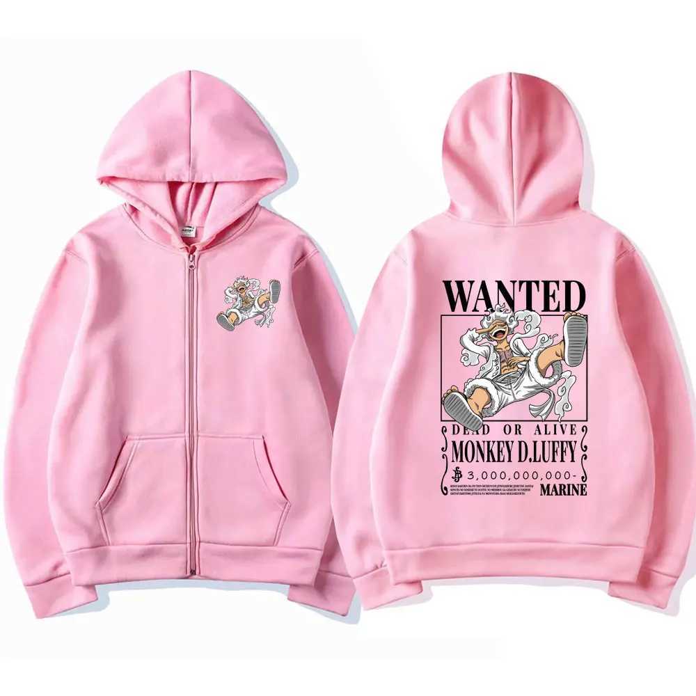 Women's Hoodies Sweatshirts Anime Gear 5 Luffy Graphic Print Zipper Hoodies Men's Harajuku Clothing Zip Up Hoodie Men Women Plus Size Sweats