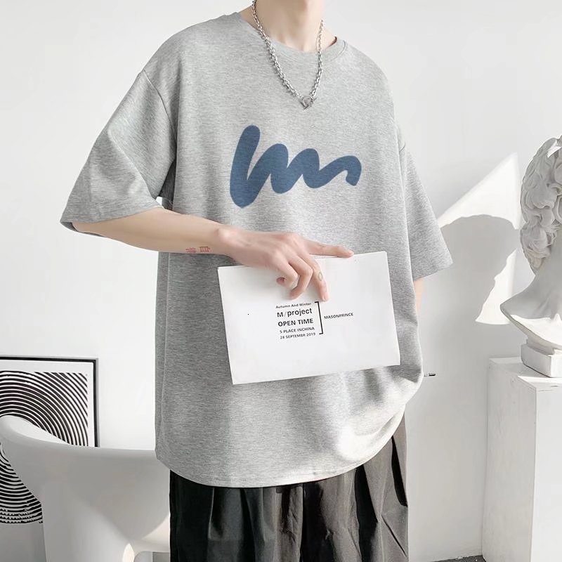 Men's T-Shirts Solid Color T-shirt Men's Loose Short Ins Style Half Sleeve Harajuku Fashion Comfortable Cool in Summer 230426