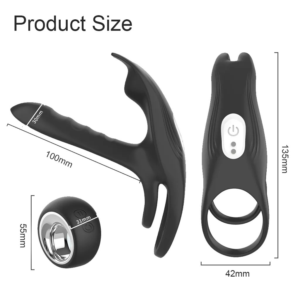 Cockrings Vibrating Cockring Couple Vibrator with Dual Motor Wireless Cock Penis Ring Adult Sexy Toys For Men Delay Ejaculation Penisring 231124