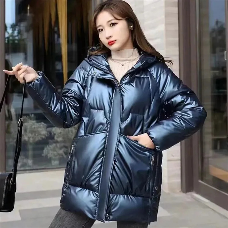 Women's Down Parkas 2023 Cotton Jacket Women Winter Clothes Korean Loose Padded Long Coat Female Jackets Lightweight 231124