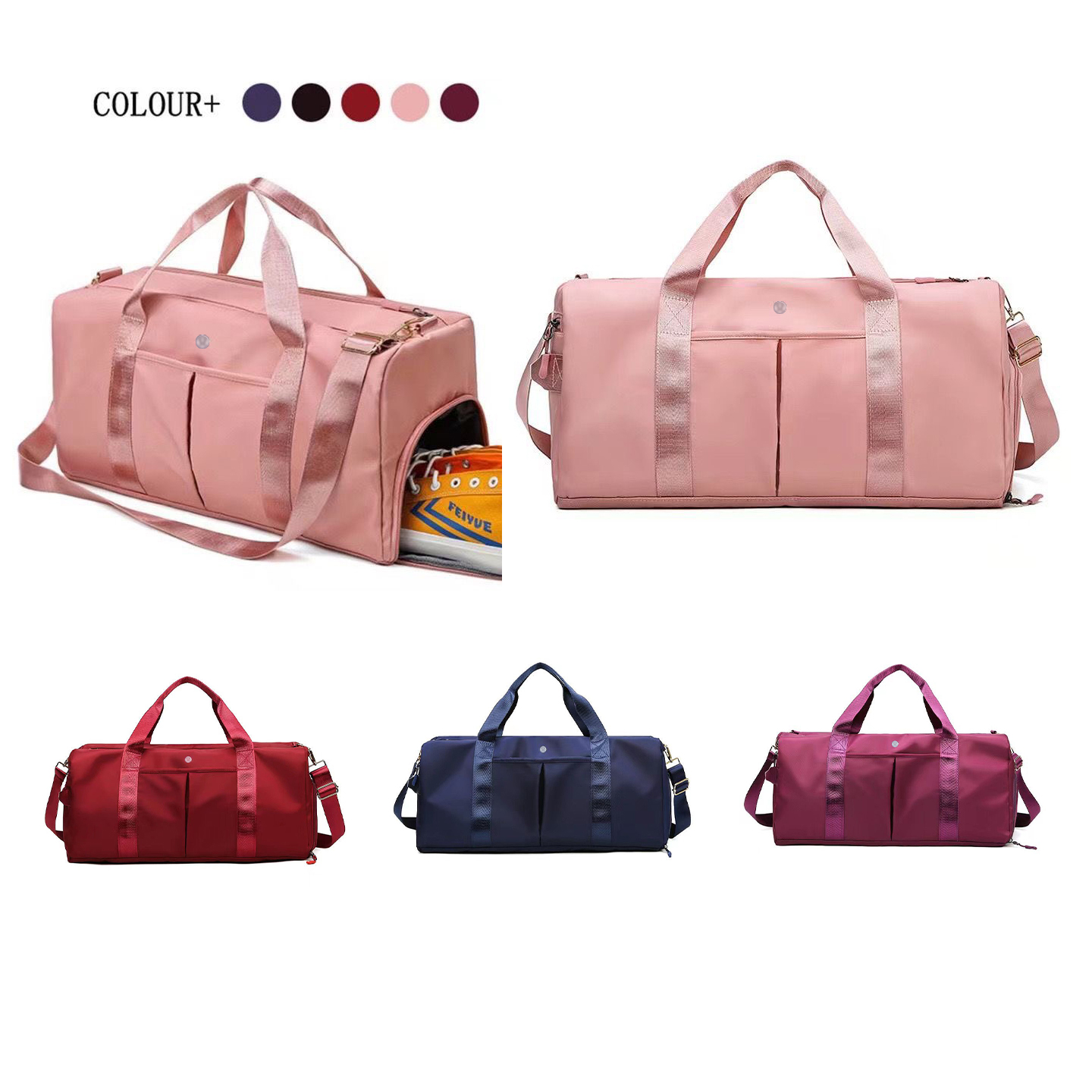 large capacity lulu lemon Duffel Bags Womens Luxury gym travel Sport outdoor handbags totes bags mens Designer zipper nylon top handle Shoulder clutch crossbody Bag, Pink
large capacity lulu lemon Duffel Bags Womens Luxury gym travel Sport outdoor handbags totes bags mens Designer zipper nylon top handle Shoulder clutch crossbody Bag, Pink