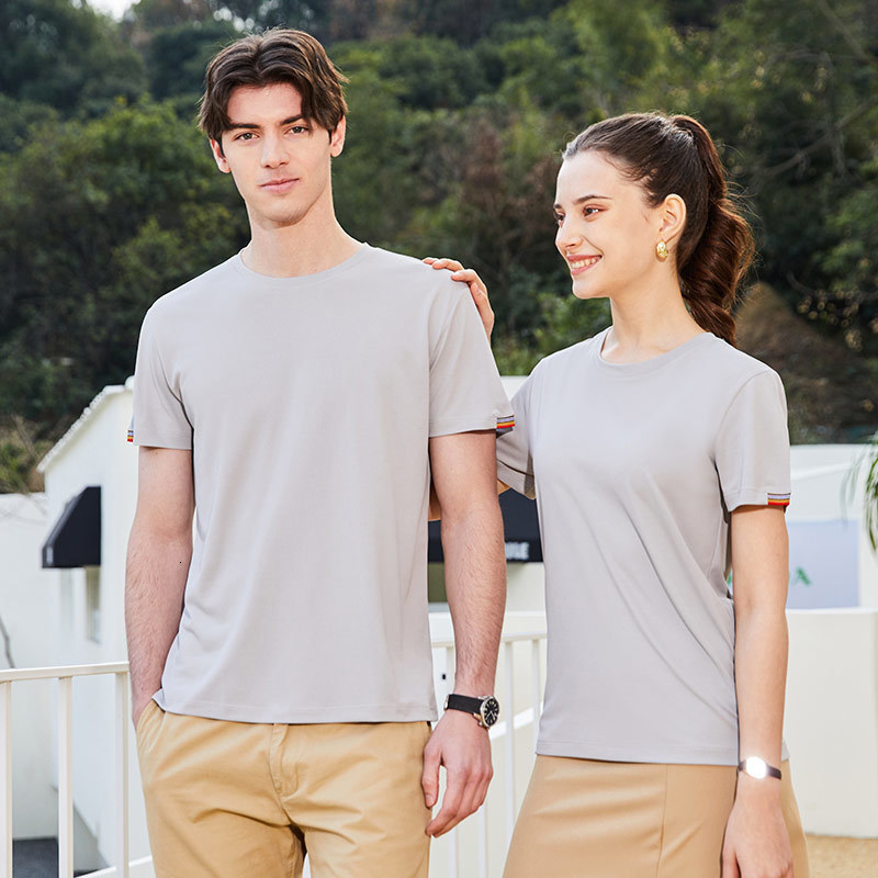 Men's T-Shirts Summer T Shirt For Men Business Casual Short Sleeve T-shirt O-neck Women Clothing Top Unisex Tee Shirt 230426