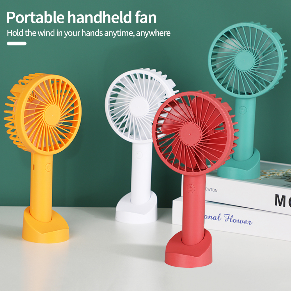 Mini Fan Portable for Fan Handheld USB Rechargeable Fan Appliances Desktop Air Cooler Outdoor Travel Hand Fan Solid Color Fan
