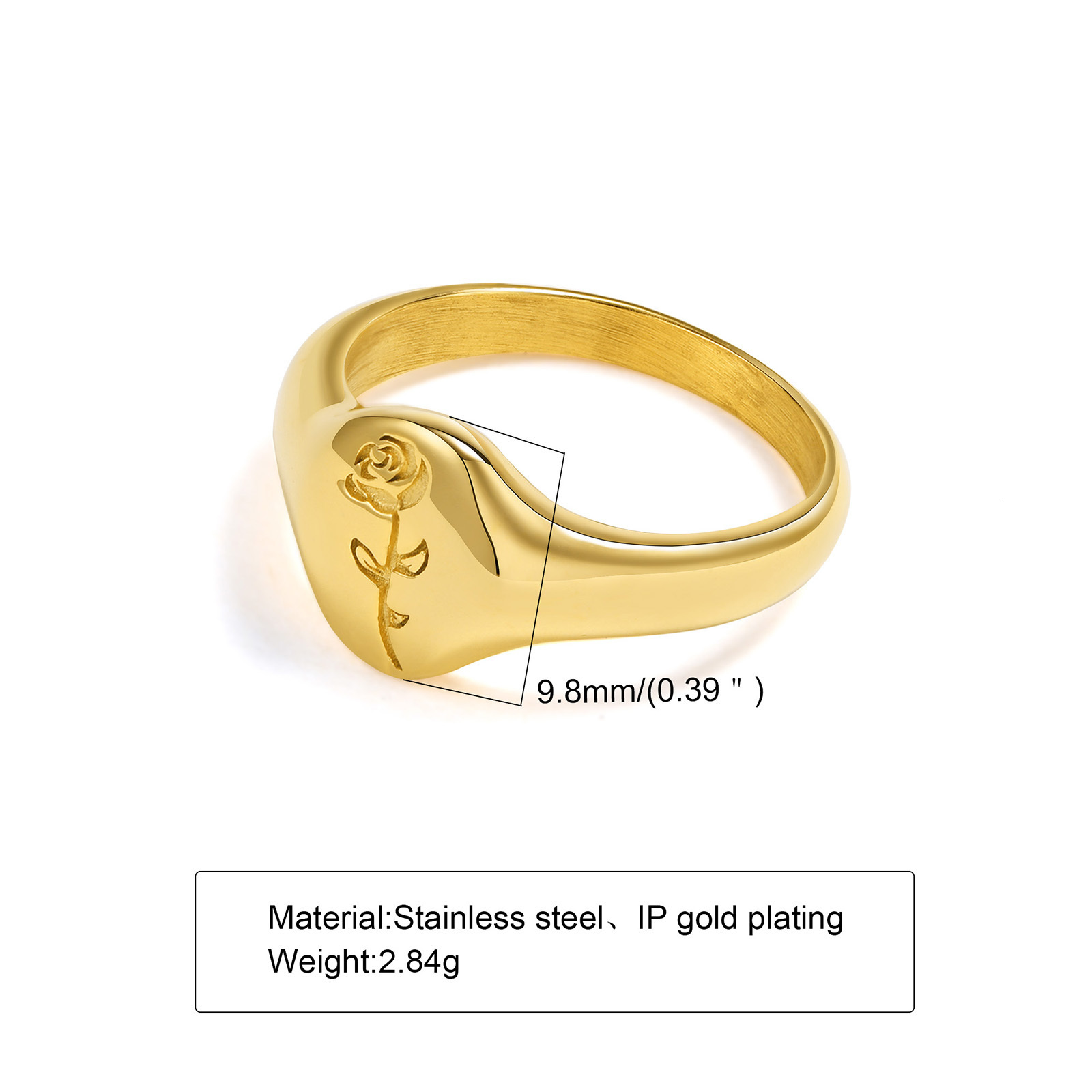 Cluster Rings Pinky Ring Signet Ring Men Women Ring Stainless Steel Floral Signet Rings CZ North Star Ring 230426