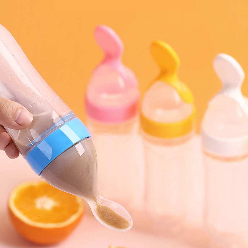 Baby Bottles# squeezing feeding bottle born baby training rice spoon infant cereal food supplement feeder safe tableware tools 230426
