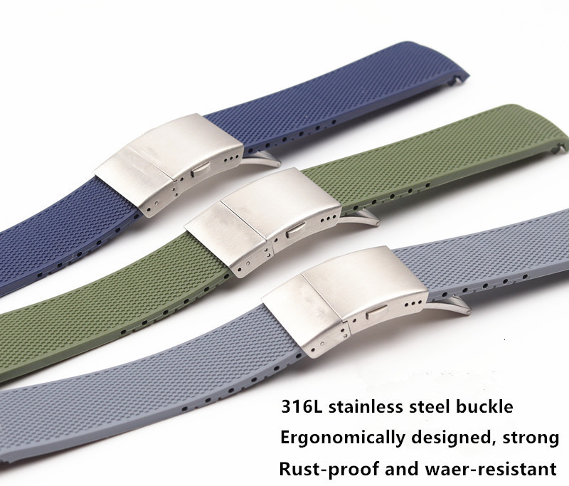 Watch Bands 21MM Rubber SilICONe Strap Waterproof band for strap Conquest HydroConquest L3 Black Accessories 230426