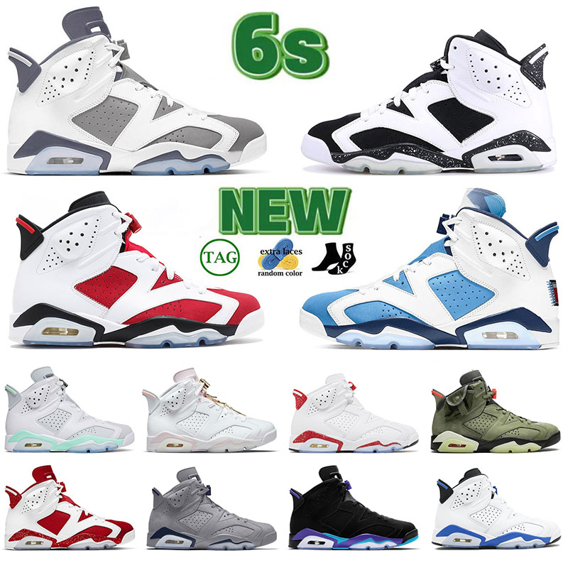 Jmpman 6s designer trainers mens womens basketball shoe Cactus Jack Aqua Donda West Red Oreo Midnight Navy Casual Fashion Sneakers grande taille: