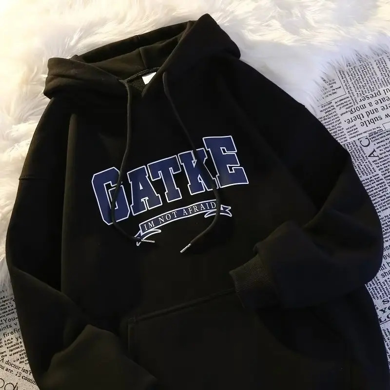 Men's Hoodies Sweatshirts Men Autumn And Winter Velvet Thickened Hooded Japanese Casual Loose Couple Fashion Versatile Harajuku Cute 231124