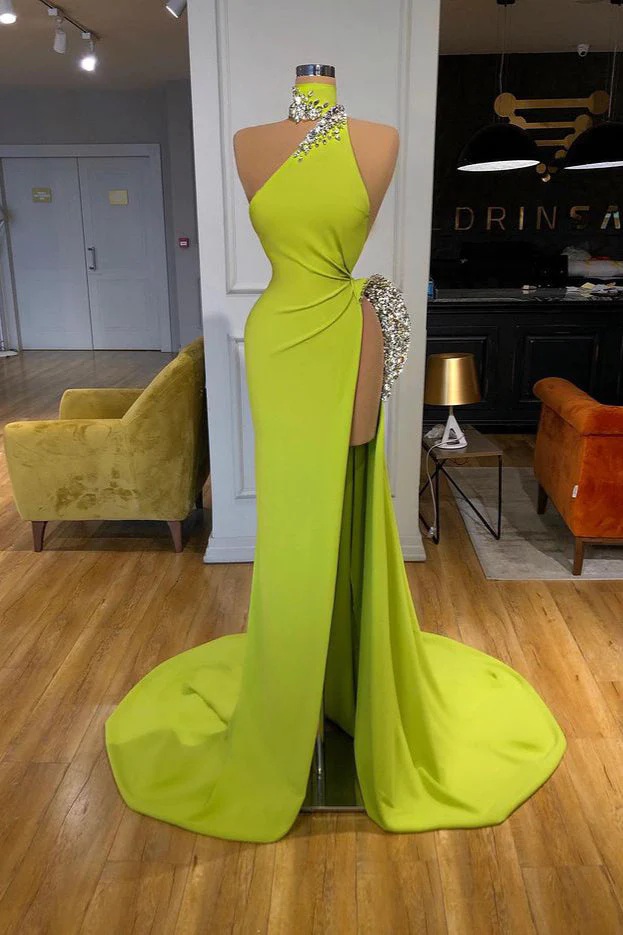 High Vintage Mermaid Prom Dress Special Ocns Evening Ruched Appliqued Lace Women Formal Gowns