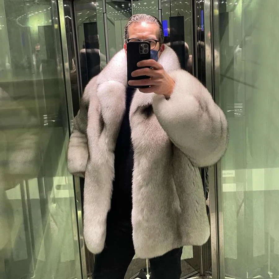 Men's Jackets Fur Coat Men Real Jacket Winter Coats Warm Thick Overcoats 231127