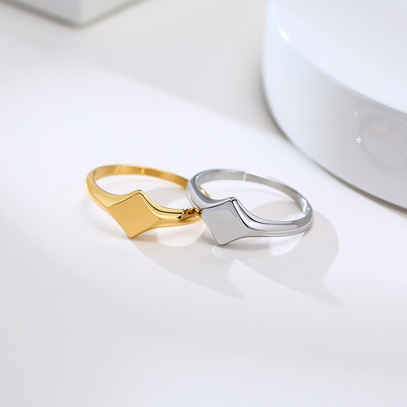 Cluster Rings Pinky Ring Signet Ring Men Women Ring Stainless Steel Floral Signet Rings CZ North Star Ring 230426