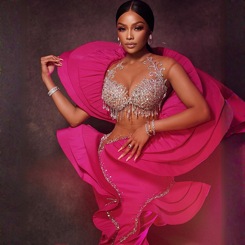 Lastest Aso Ebi Prom Fuia Mermaid Beading Unique Design Evening Dresses African Arabic Second Reception Birthday Party Gowns Gala Pageant Gown St363 6
