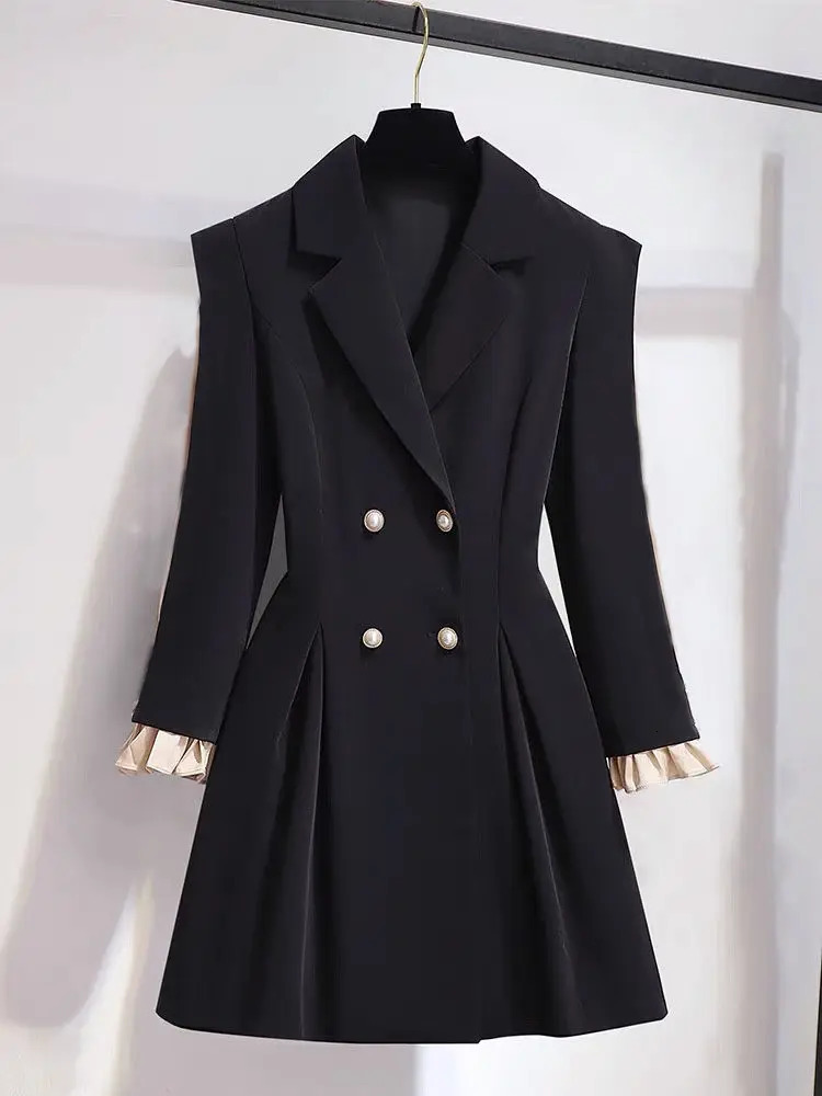 Women s Jackets Korean Fashion Suit 2023 Spring and Autumn Top Micro Flared Pants Elegant Two piece Set 231127