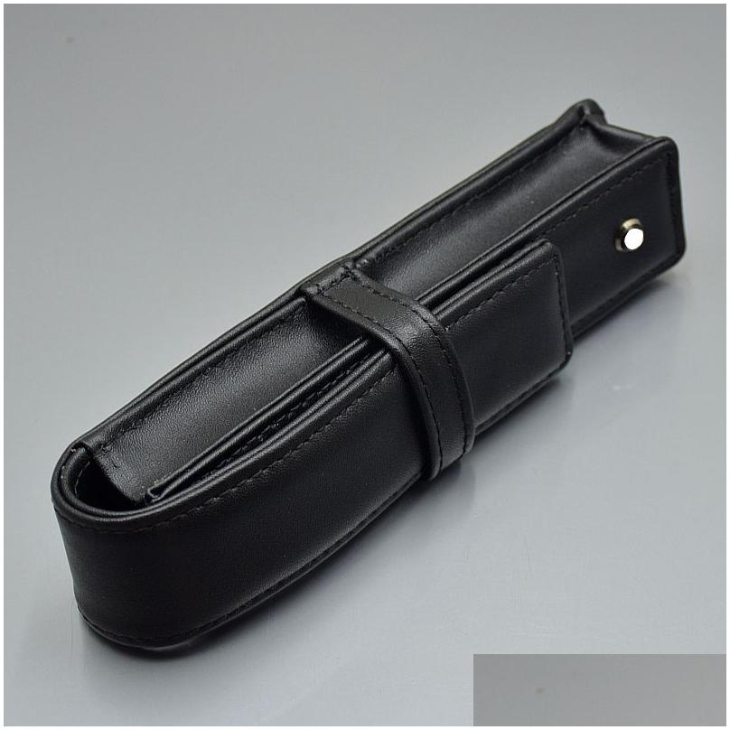 wholesale Pencil Bags High Quality Black Leather Pen Bag Office Stationery Fashion Case For Single Drop Delivery School Business Industrial Su Dhwmd