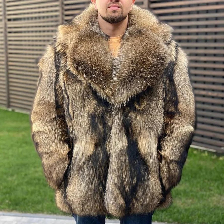 Men's Jackets Fur Coat Men Real Jacket Winter Coats Warm Thick Overcoats 231127