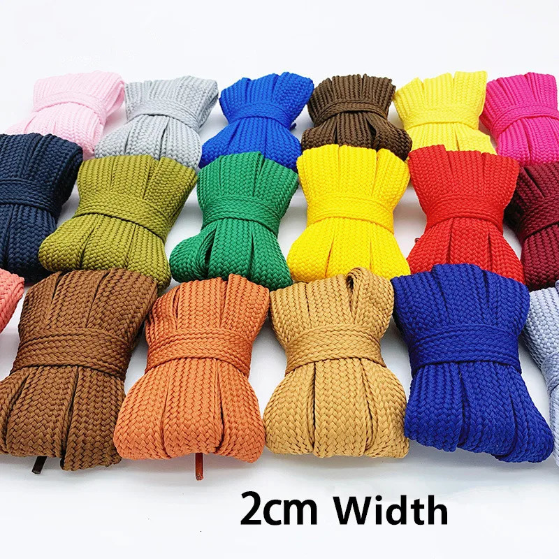 Shoe Parts Accessories 20mm Extro Wide Width Double Layer Shoes Laces Sneaker Solid Color Flat Strings Queen Force Shoelaces Cord 231127
