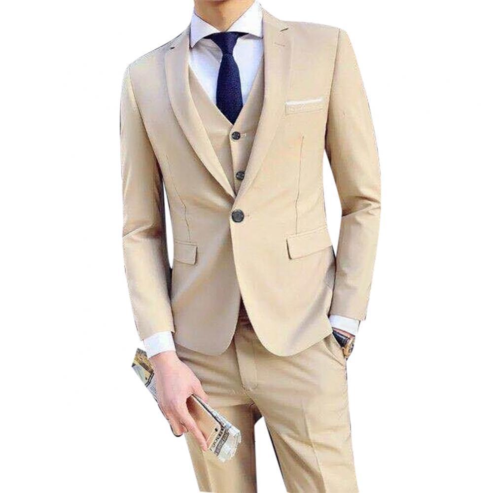 Men's Suits Blazers Three-piece Plus Size Wedding Business Men Formal Suit Vest Blazer Pants Set 230427