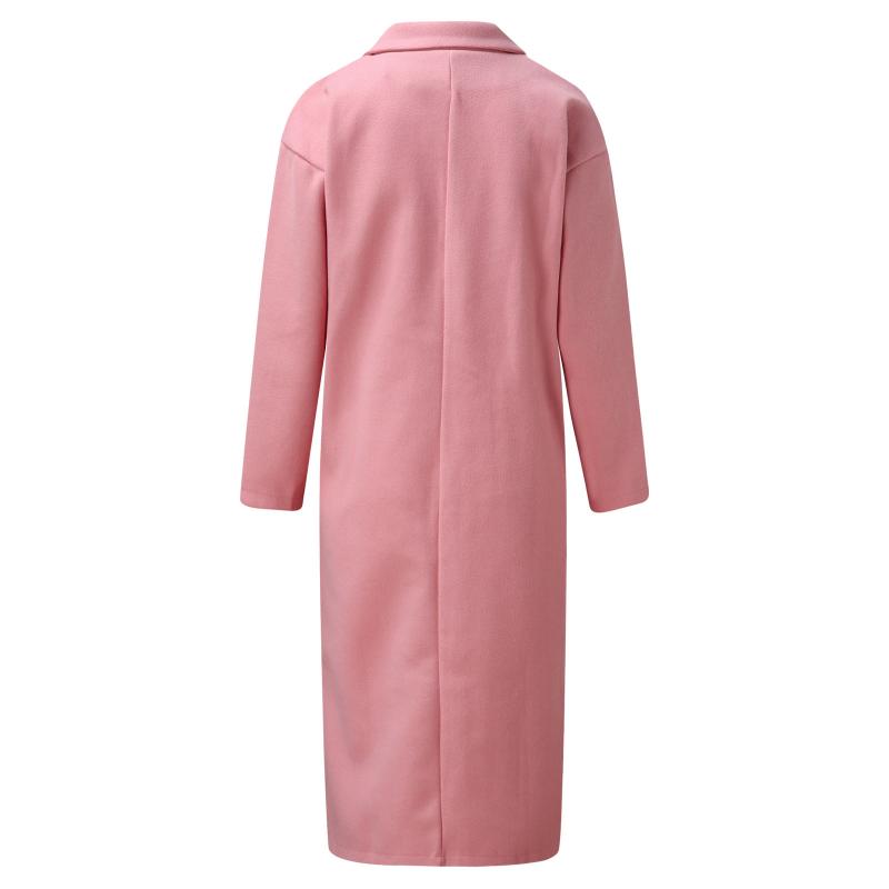 Two Piece Dress Womens Jackets Winter Womens Faux Wool Thin Coat Ladies Jacket Slim Long Overcoat Solid Classic Lapel Women Tall CoatsT