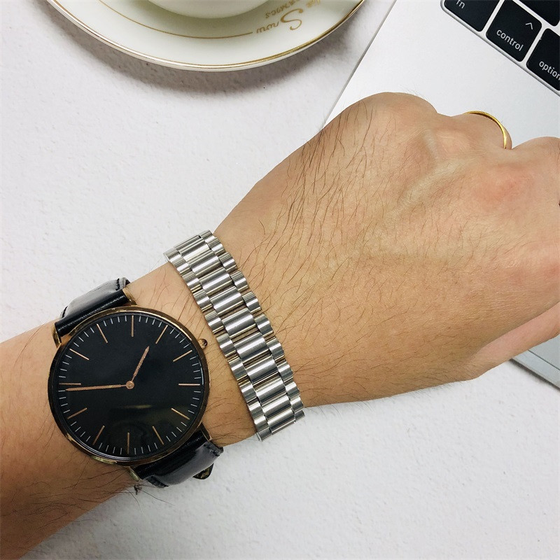 Charm Bracelets ZORCVENS 15MM Wide Gold Silver Color Stainless Steel Watch Band Bracelet for Men Watchlink Bracelets Jewelry 230426