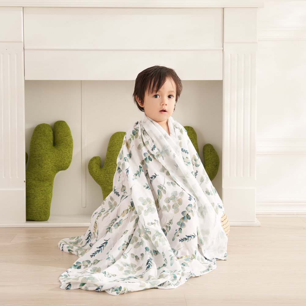 Blankets Swaddling Elinfant Cute Soft Print Baby Towel Wrap 120x110cm Bamboo Cotton Muslin Swaddle Blanket 230426
