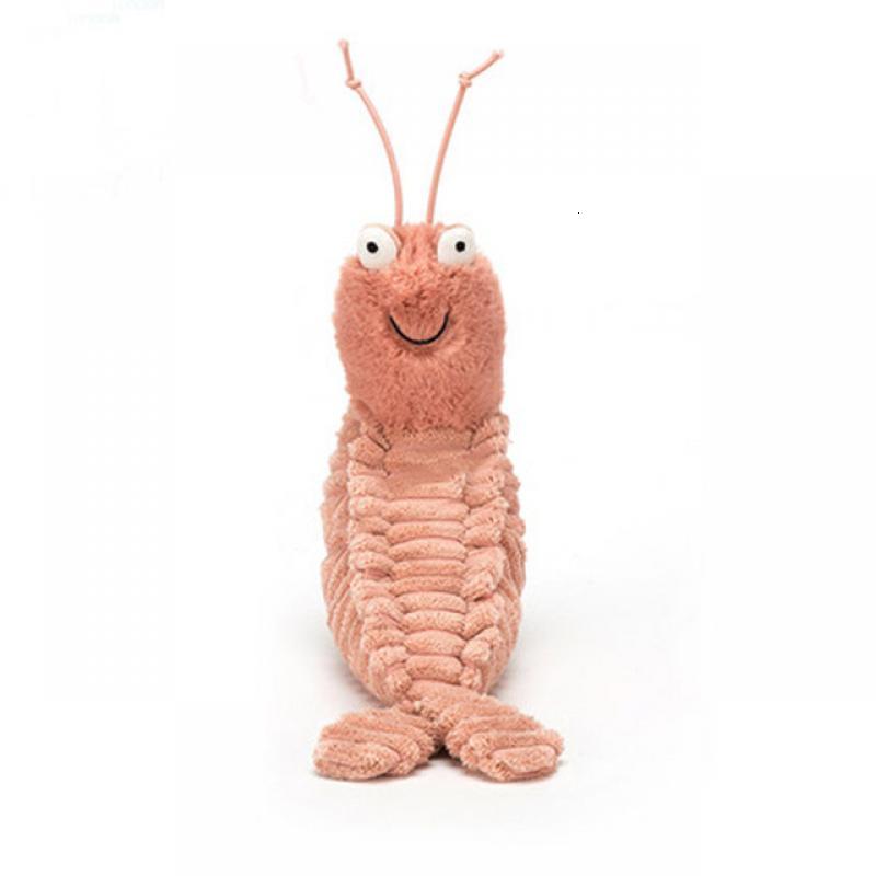 Plush Dolls 22cm Plush Shells Scales Toys Shrimp Cute Sheldon Shrimp Dolls Stuffed Animal Appease Doll for Baby Child Birthday Present 230427
