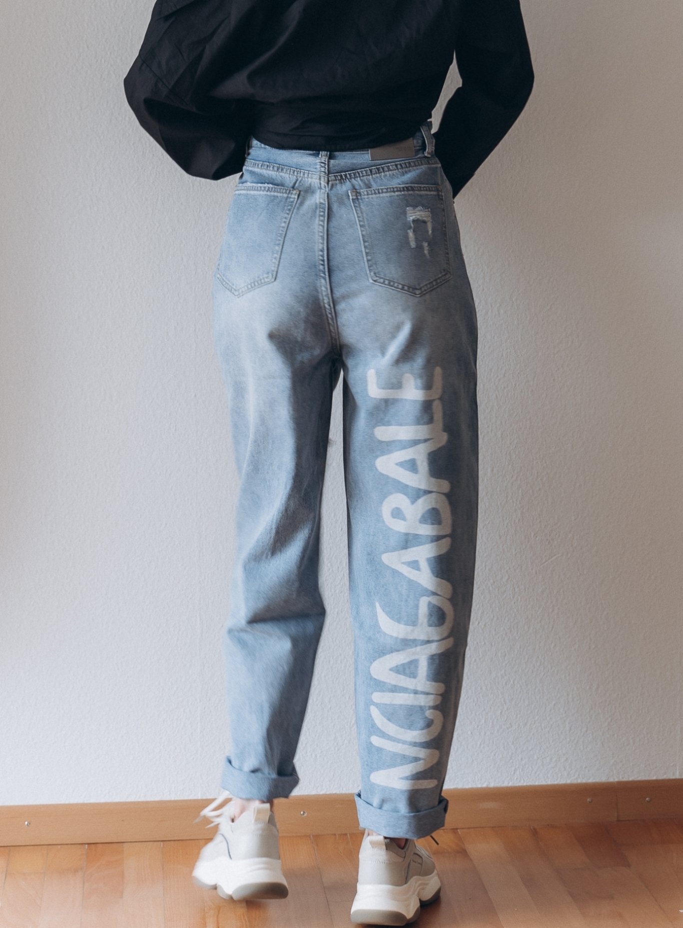 Women's Jeans ZHISILAO High Waist Straight Ripped Jeans Women Blue Denim Trousers Korean Fashion Streetwear Loose Pants 230427