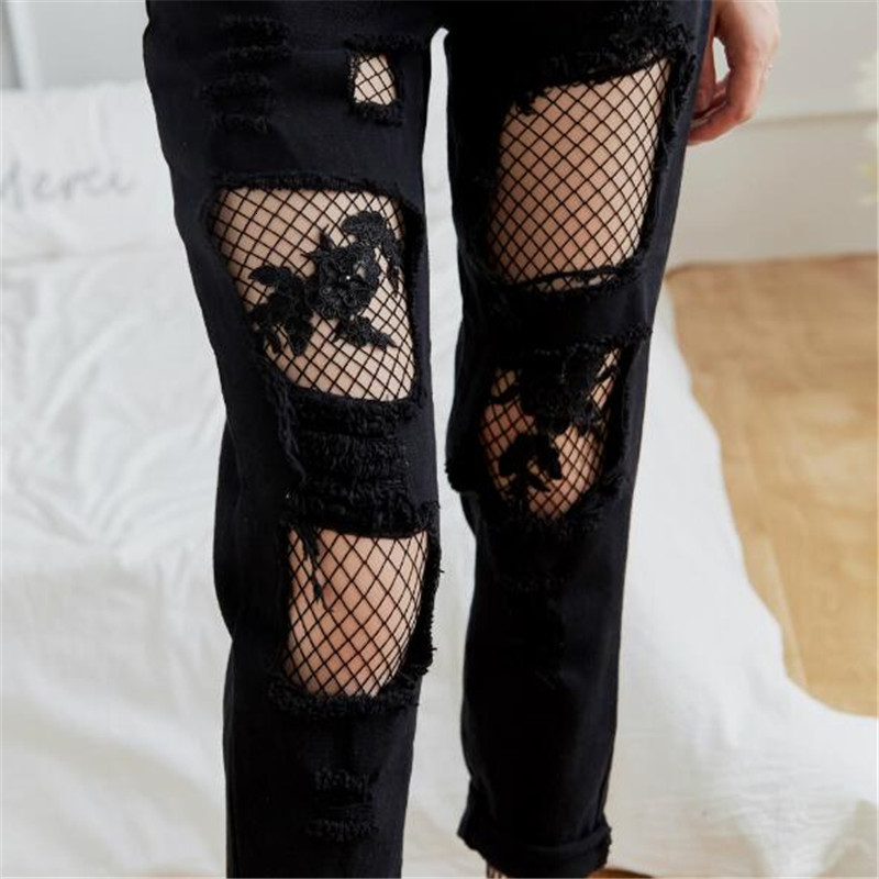 Sexy Socks Girls pearl flower embroidery Fishnet Tights women black white pantyhose tights stocking club party hosiery Grid 230427