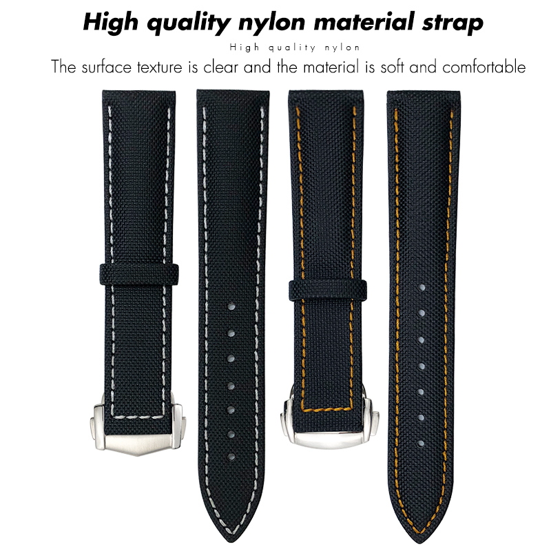 Watch Bands 19mm 20mm 21mm 22mm Nylon band For OMEGA 300 Fabric Leather Canvas Strap 230426