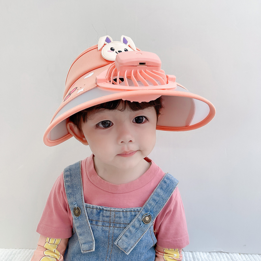 Caps Hats 3-12 Years Sun Visors Hat with Fan for Baby Boy Girl - Fan Visor Hat Three Gear Large Area Sun Protection Children's Summer Cap 230427