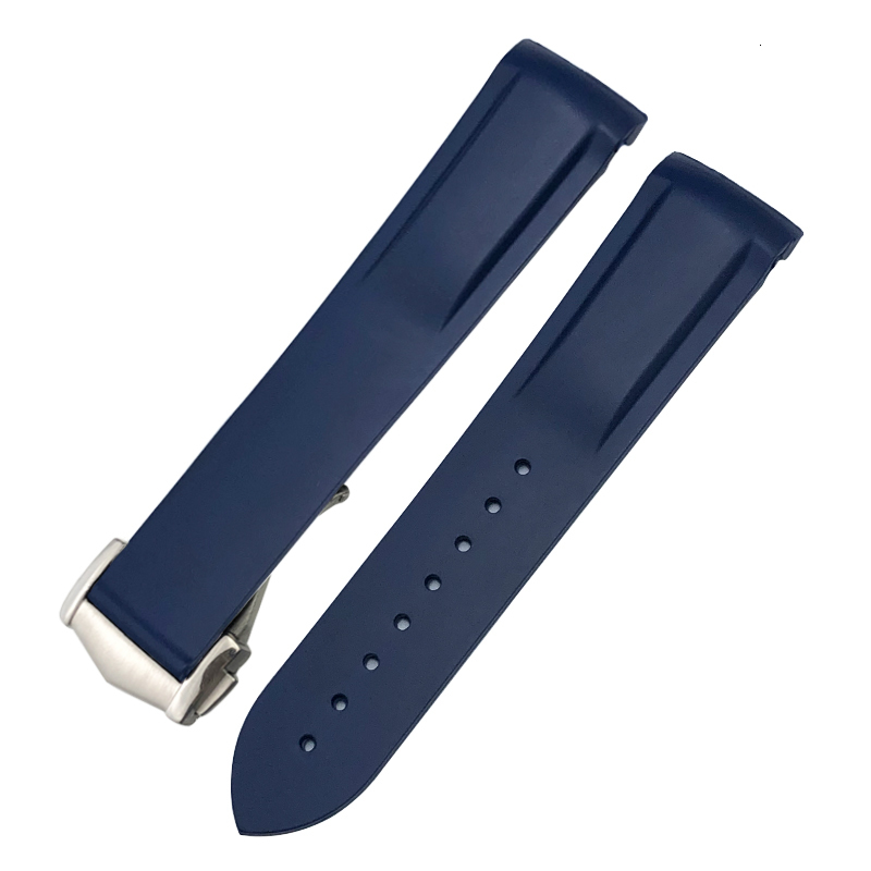 Watch Bands 19mm 21mm 22mm Curved Rubber Watchband 20mm Fit for Speedmaster Moonwatch 300 AT150 230426