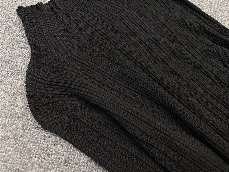 tt Women Semi-turtleneck Style Knit Base Slim-fit Top