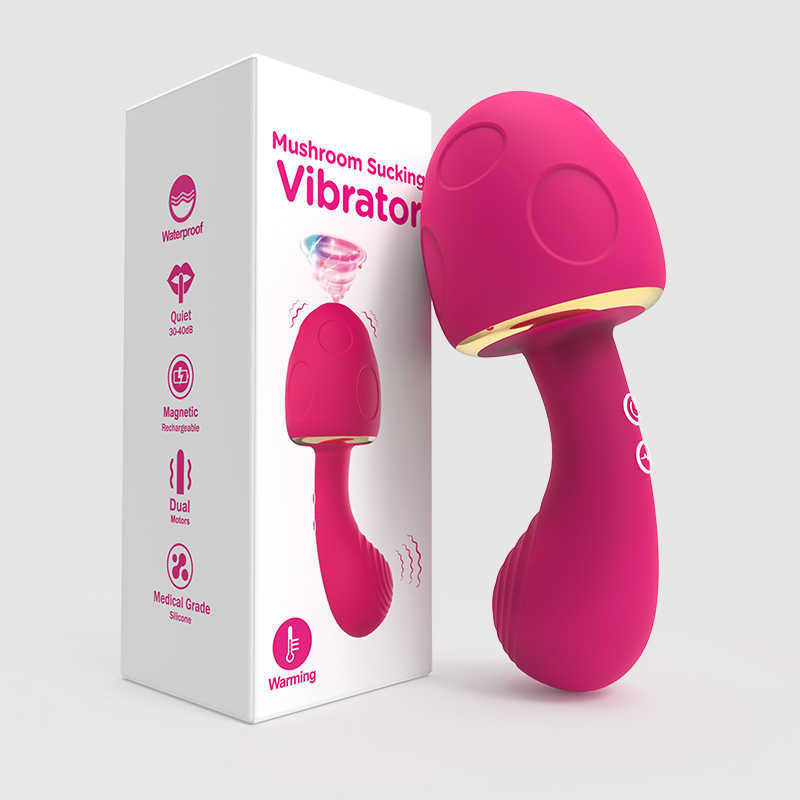 New Little Mushroom Sucking Vibrating Heating and Jumping Egg Cream Clip Set for Adult Sexuality Products Shared by Couples