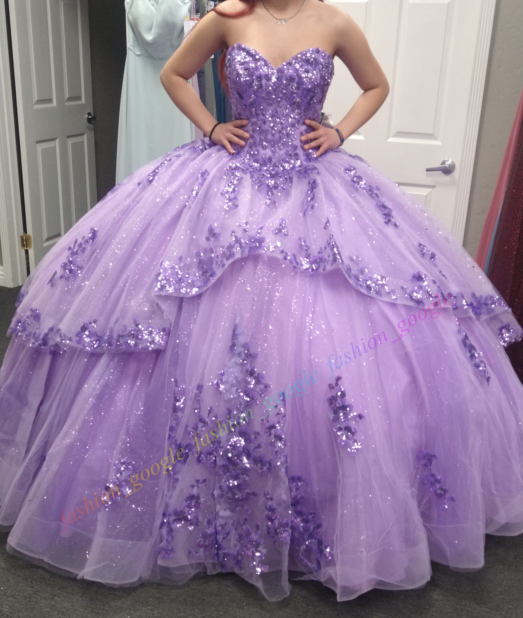 Sprkle Quincener Dress Detchble Long Sleeves Choker Mexicn Glitter Tulle Quince Sweet 15/16 Birthdy Prty Gown for 15th Girl Drm Winter Forml Prom