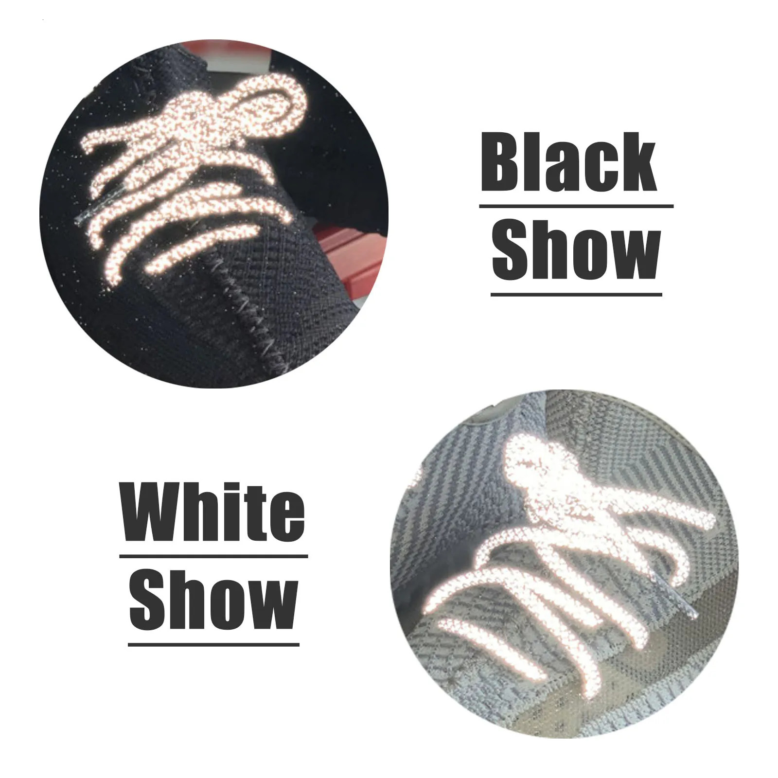 Shoe Parts Accessories 2 Pairs Thick Round Reflective ShoeLaces Black White Safety Highlight Rope Laces Noctilucent Light escence 231127