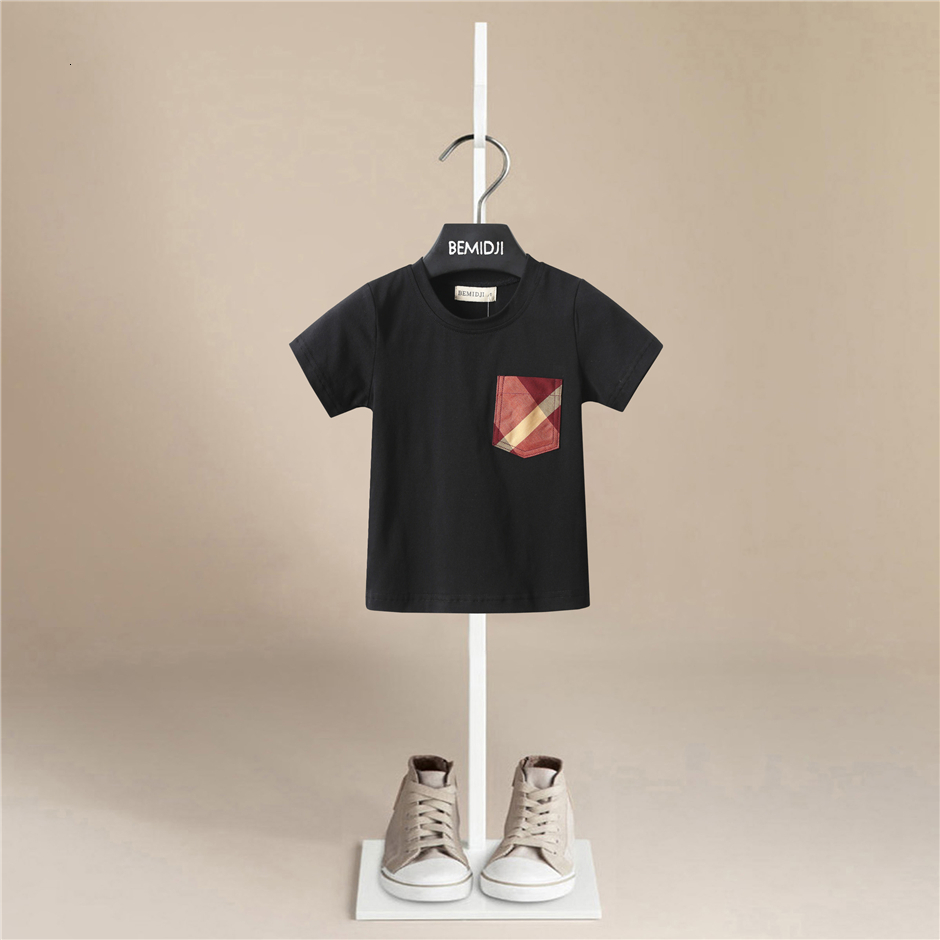 T-shirts Summer Kids Baby Boy T-shirt Child Short Sleeve pocket Printed Cotton Casual Baby Clothing Tops T-Shirts 1-6Years summer top 230427