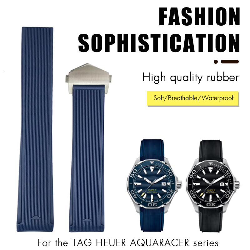 Watch Bands 20mm 22mm Rubber SilICONe Strap Fit fo AQUARACER 300 WAY201A WAY211C Black Blue Brown Accessories 230426