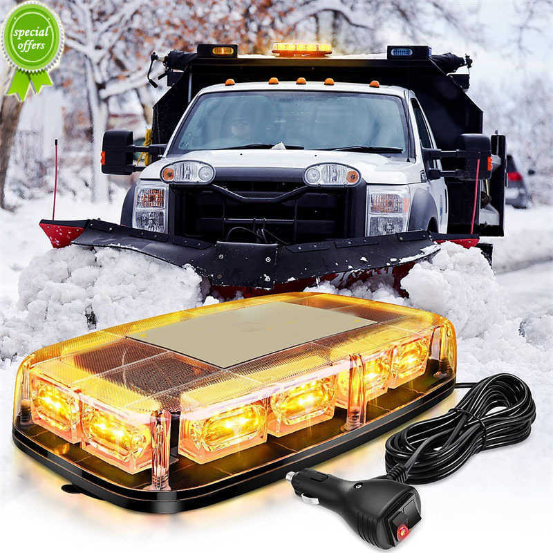 48LED Roof Top Strobe Lights Emergency Safety Hazard Warning LED Flashing Light Bar Magnetic Mount for 12V 24V Car Truck