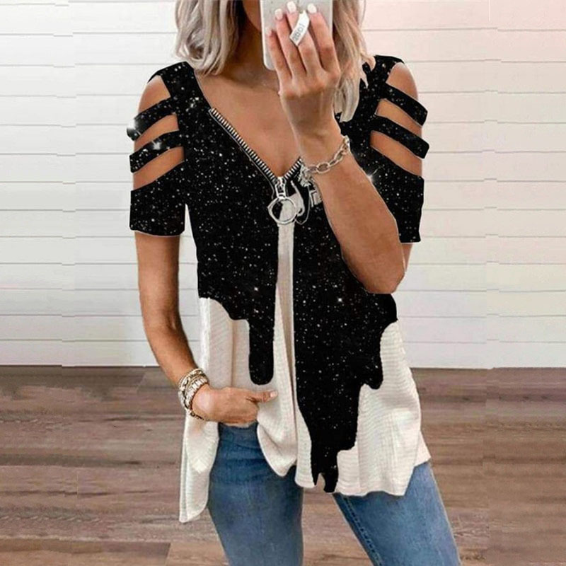 Women's T Shirt Kaus Cetak Wanita Musim Panas Atasan Lengan Pendek Kasual Longgar Streetwear Boho 230427