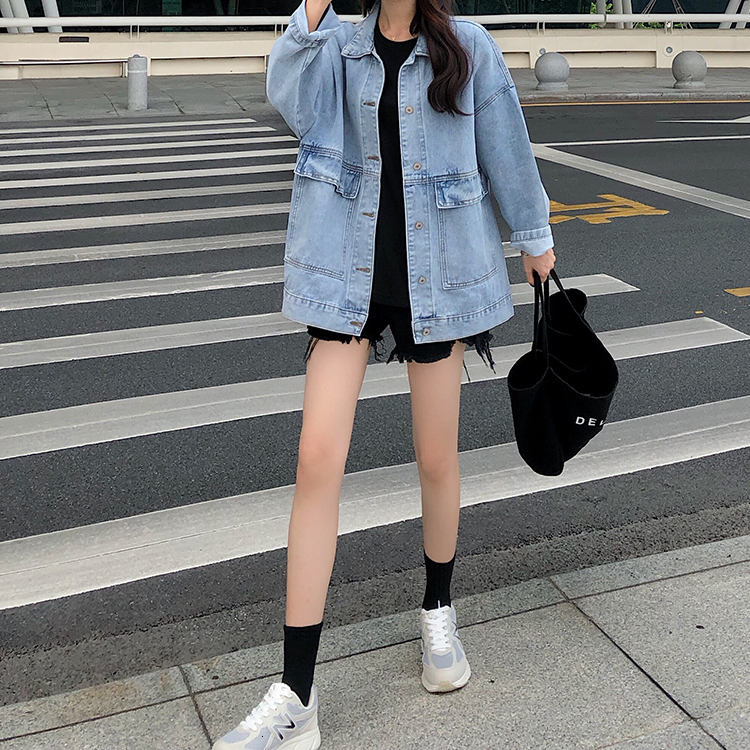 Women's Jackets 2 colors Women's casual Jean Coats autumn Women loose Denim Jacket Long Sleeve Loose Female Girls Outwear Oversize 78228 230