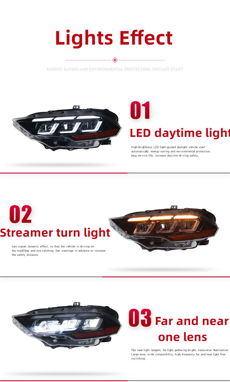LED Headlights For Ford Mustang Headlight 20 15-20 22 LED Daytime Light Dynamic Animation Dew Turn Signal Light