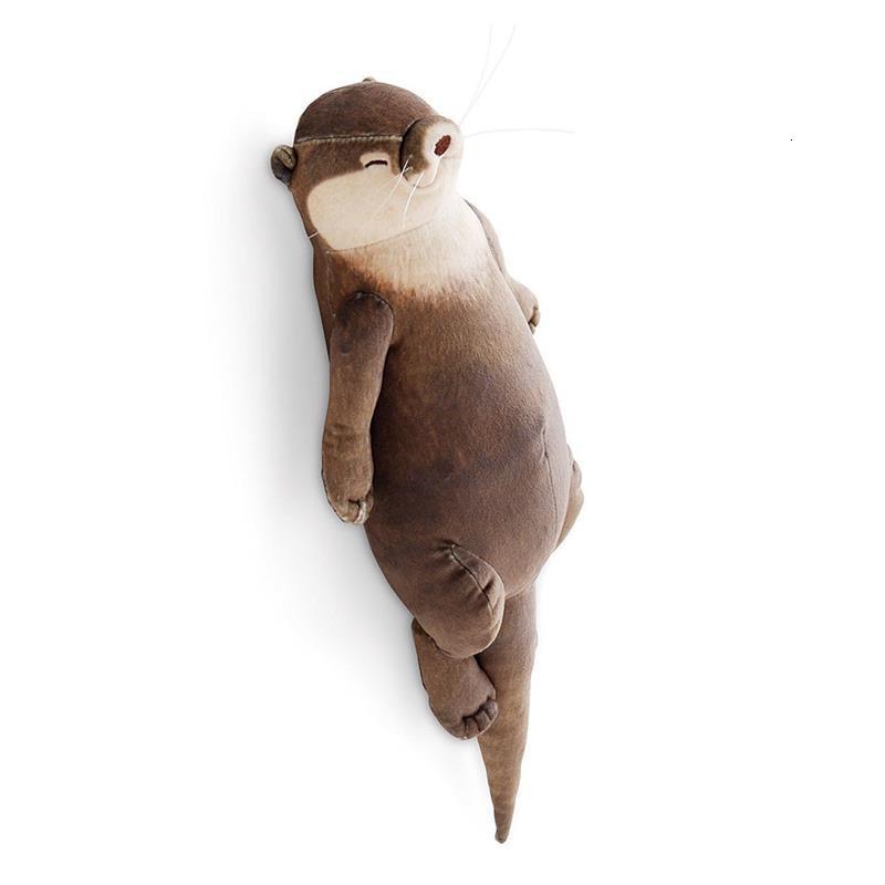 Plush Dolls 40cm Cute Otter Stuffed Cotton Pencil Case Wrist Pad Pillow Soft Toy Sea Animal Doll Kids Gifts 230427